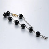 Women's Silver Chain Heart Pendant Bracelet