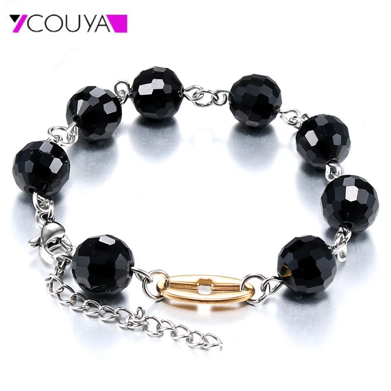 Women's Silver Chain Heart Pendant Bracelet