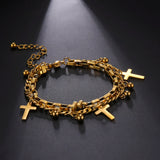 Double Chain Stainless Steel Bracelet for Men Women