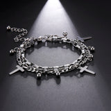 Double Chain Stainless Steel Bracelet for Men Women