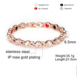 Crystal & Silver Rose Weight Loss Magnetic Therapy Bracelet