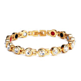 Crystal & Silver Rose Weight Loss Magnetic Therapy Bracelet