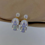 Double-Sided Pearl Ear Stud Earrings
