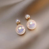 Double-Sided Pearl Ear Stud Earrings