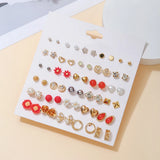 Geometric Stud Earrings Set for Women Girls