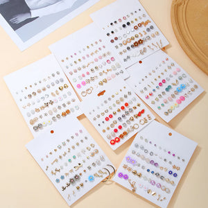 Geometric Stud Earrings Set for Women Girls