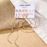 Women's Pearl Crystal Stud Earrings Geometric Flower Tassel Punk Jewelry