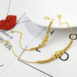 Matte Smooth Lucky Beads Bracelet 14K Yellow Jewelry