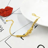 Matte Smooth Lucky Beads Bracelet 14K Yellow Jewelry