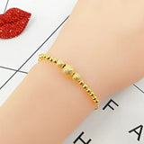 Matte Smooth Lucky Beads Bracelet 14K Yellow Jewelry