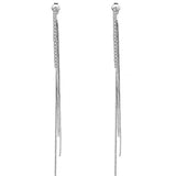 925 Sterling Silver Zircon Tassel Earrings Wedding Accessories