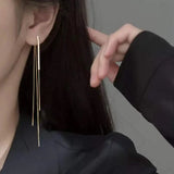 925 Sterling Silver Zircon Tassel Earrings Wedding Accessories