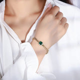 Women's Red Green Crystal Heavy Industry Thick Bracelet Charm Christmas Gift