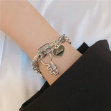 Women's Double Layer Chains Bracelet Halloween Gift