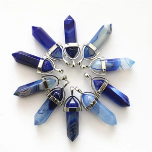Quartz Crystal Hexagonal Pendant Necklace