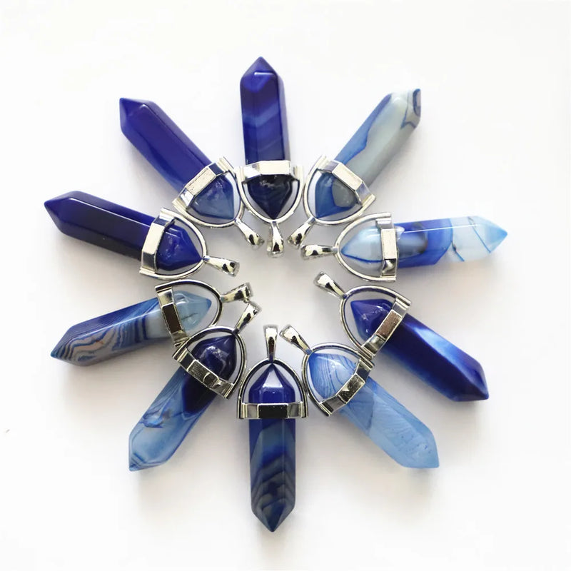 Quartz Crystal Hexagonal Pendant Necklace
