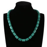 Turquoise Beaded Necklace Navy Sweater Chain