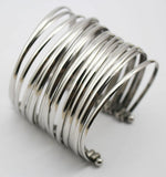 Silver Stainless Steel Multilayer Wristband Bracelet