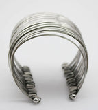 Silver Stainless Steel Multilayer Wristband Bracelet