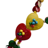 Women's Double Heart Love Wood Beads Necklace
