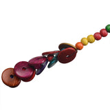 Women's Double Heart Love Wood Beads Necklace