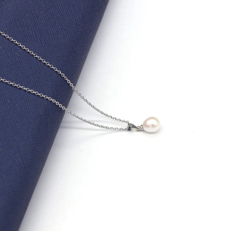 Pearl Pendant Necklace Stainless Steel Chokers