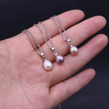 Pearl Pendant Necklace Stainless Steel Chokers