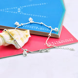 925 Silver Anklet Crown Ankle Bracelet Solid Chain Beach Jewelry