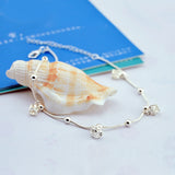 925 Silver Anklet Crown Ankle Bracelet Solid Chain Beach Jewelry