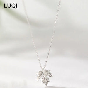 Women's S925 Silver Maple Leaf Pendant Necklace