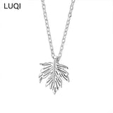 Women's S925 Silver Maple Leaf Pendant Necklace