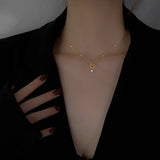 S925 Silver Plated Heart Key Pendant Necklace XL186
