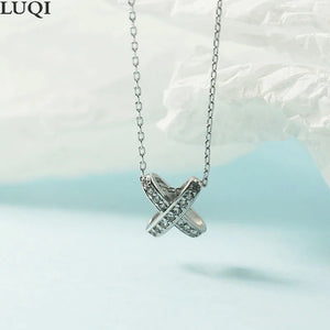 Women's Silver Cross X Pendant Necklace
