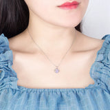 Cat Ear Moonstone Planet Pendant Necklace