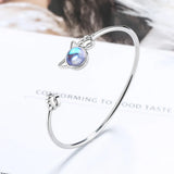 S925 Silver Cat Moonstone Bracelet