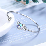 S925 Silver Cat Moonstone Bracelet