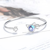 S925 Silver Cat Moonstone Bracelet