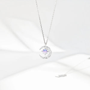 Women's Fantasy Aurora Star Moon Pendant Necklace