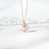 Women's Fantasy Aurora Star Moon Pendant Necklace
