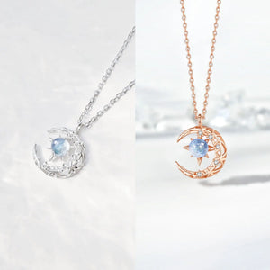 Women's Fantasy Aurora Star Moon Pendant Necklace