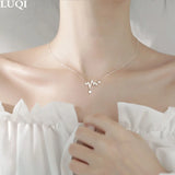 Women's S925 Silver Platinum Zircon Heartbeat Pendant Necklace