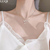 Women's S925 Silver Platinum Zircon Heartbeat Pendant Necklace