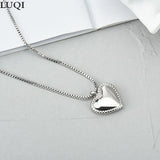 Women's S925 Silver Heart Pendant Necklace XZ097
