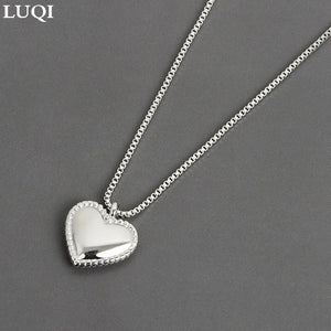 Women's S925 Silver Heart Pendant Necklace XZ097