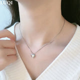 Women's S925 Silver Heart Pendant Necklace XZ097