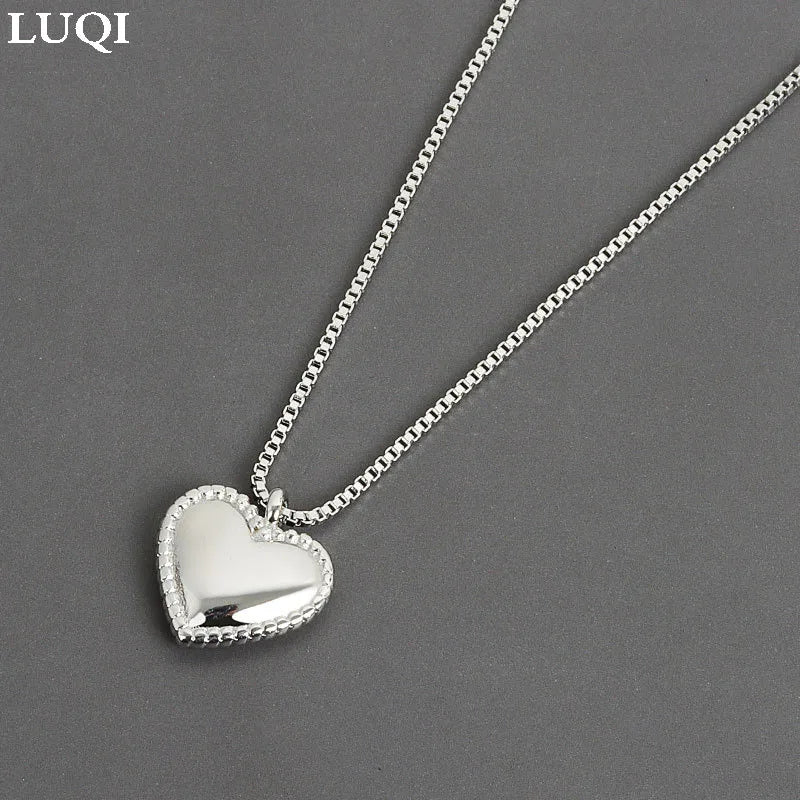 Women's S925 Silver Heart Pendant Necklace XZ097
