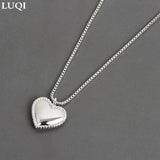 Women's S925 Silver Heart Pendant Necklace XZ097