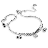 Women's Silver Anklet 925 Bead Crown Bracelet