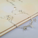 Women's Silver Anklet 925 Bead Crown Bracelet
