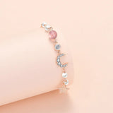Women's Zircon Star Moon Spar Pendant Bracelet Gift
